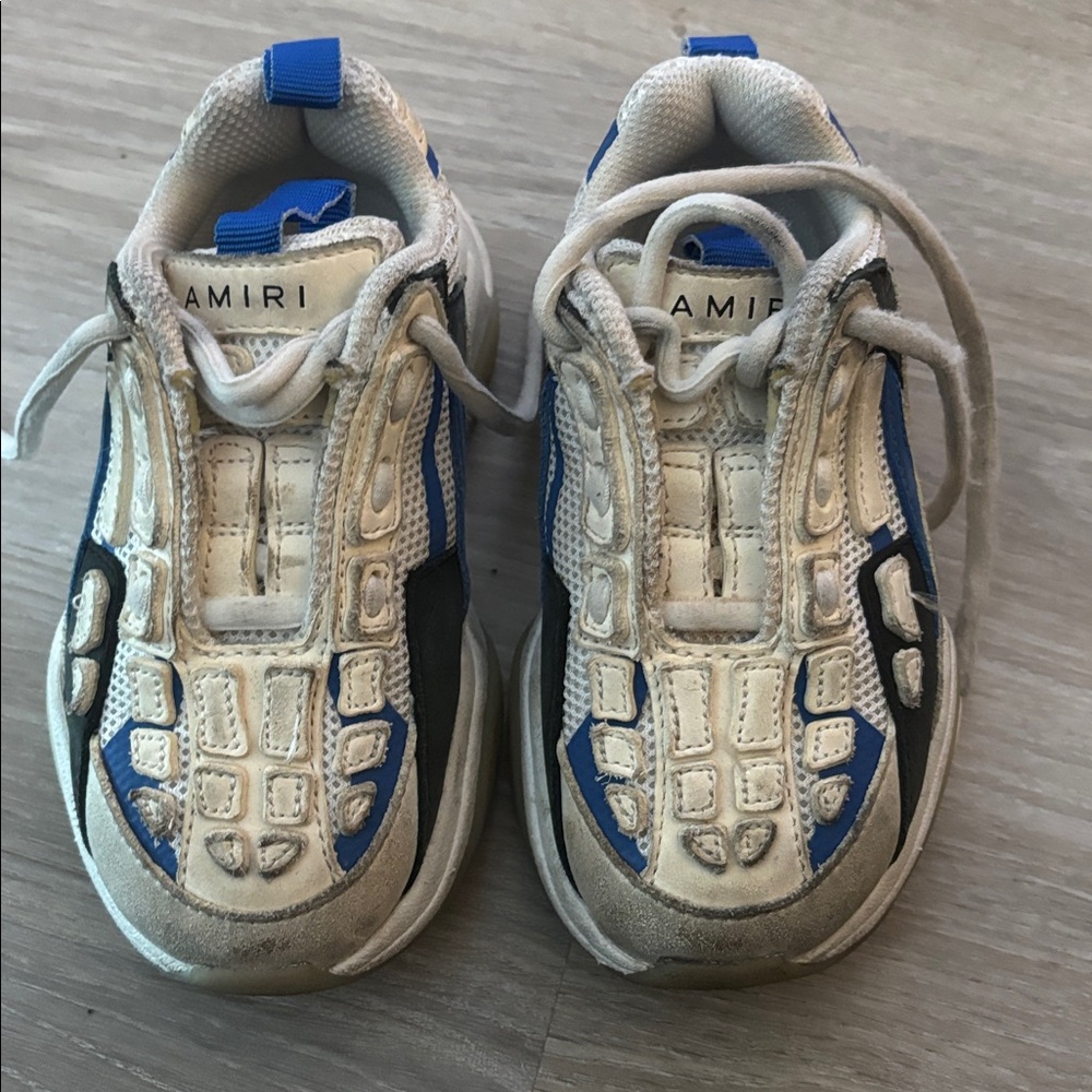 AMIRI Blue and Cream Sneakers